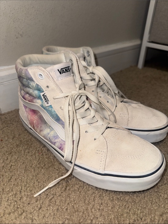 Vans Shoes - Vans Women’s High-Top Sneakers in Cream with Pastel Tie-Dye Panels